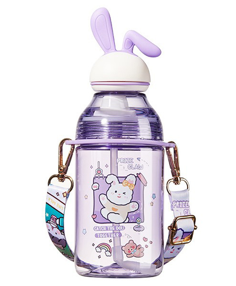 YAMAMA Cute Kawai Design Water Bottle BPA Free Purple - 400 ml-picture-19
