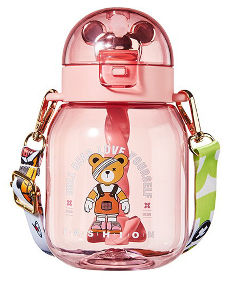 YAMAMA Bear Design Water Bottle Green - 600 ml-image-13