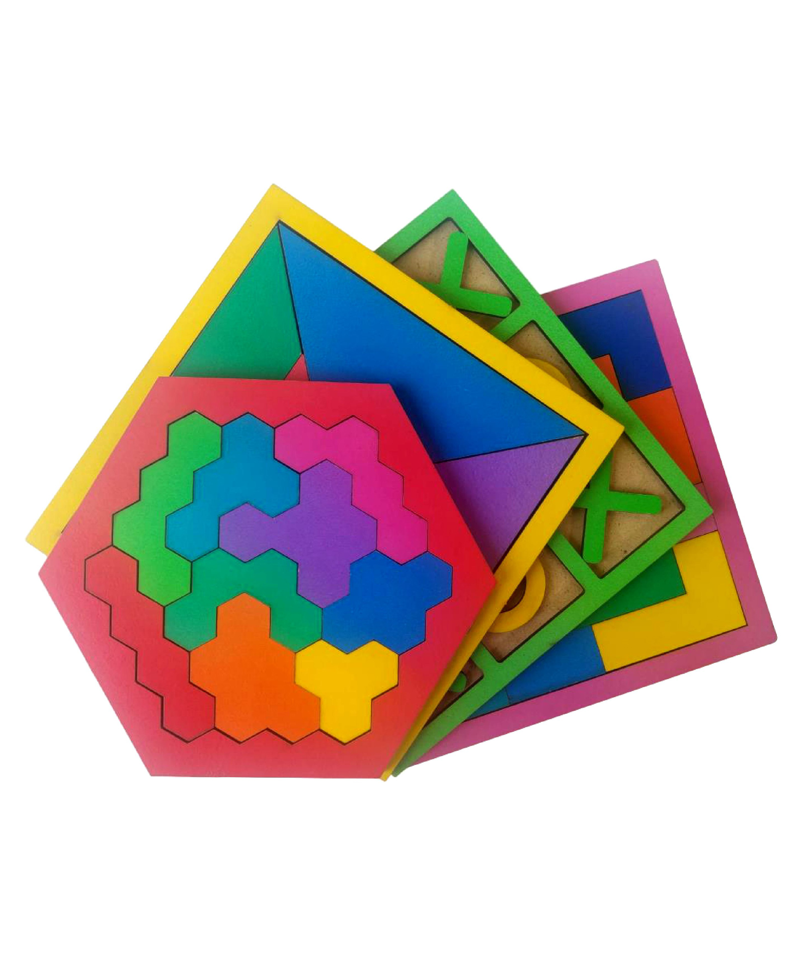 GYANOTOY Wooden IQ Raiser Set of Honey Bee Tangram Tic Tac Toe & Pattern Puzzle - Pack of 4-image-12