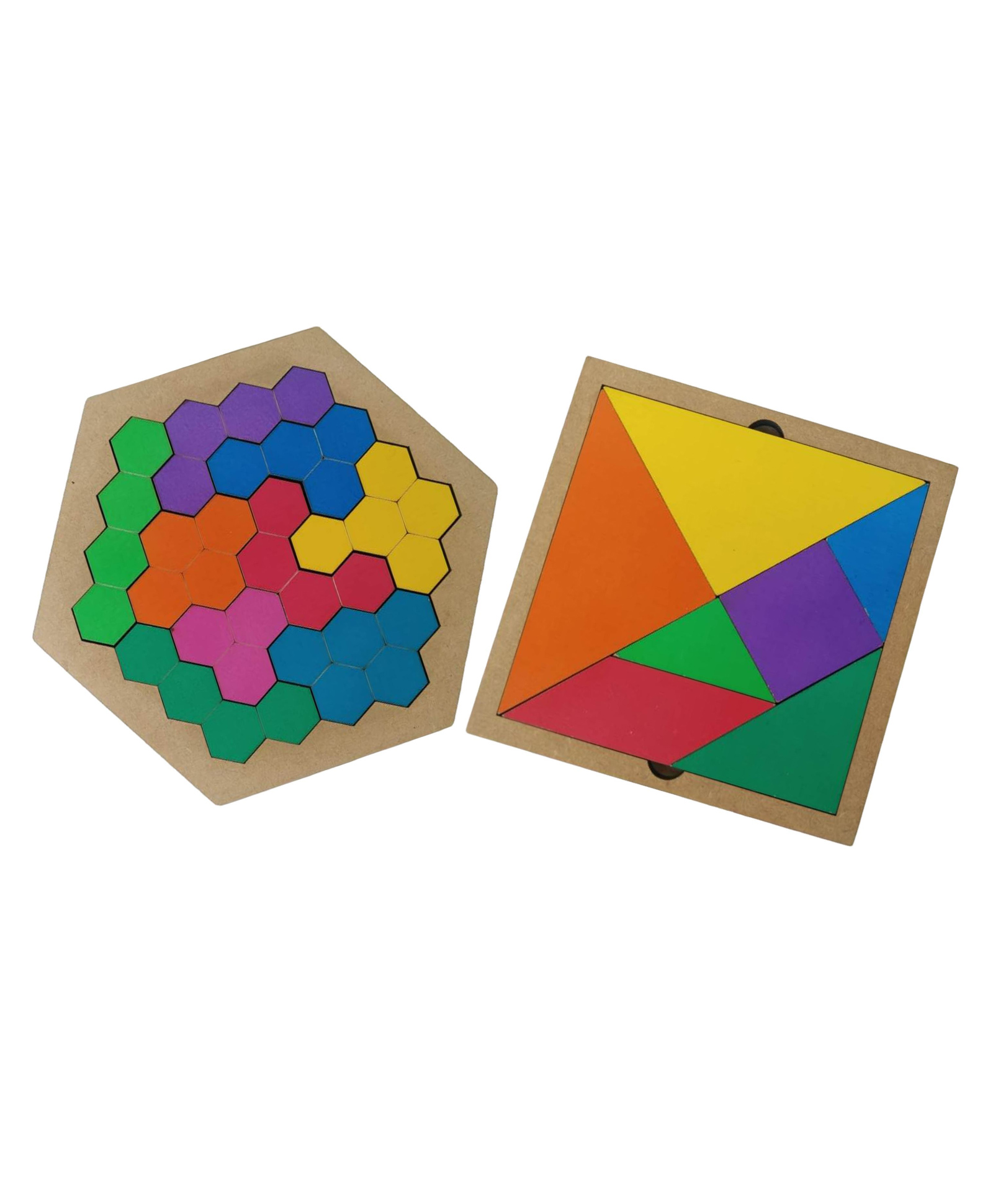 GYANOTOY Wooden Tangram and Honey Bee Puzzle Multicolour - 16 Pieces-image-39