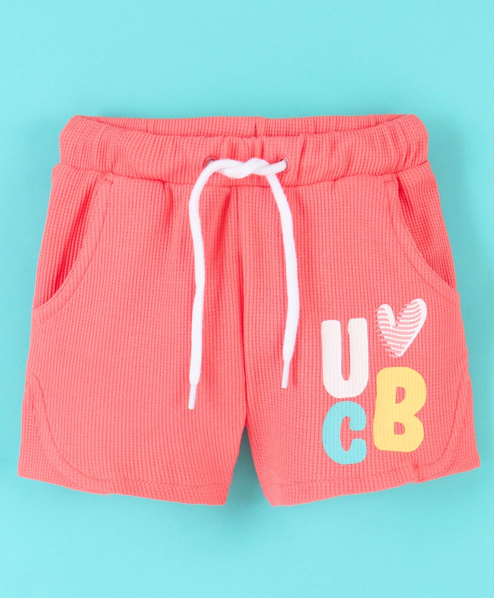 UCB Mid Thigh Shorts Logo Print - Coral Pink-picture-16