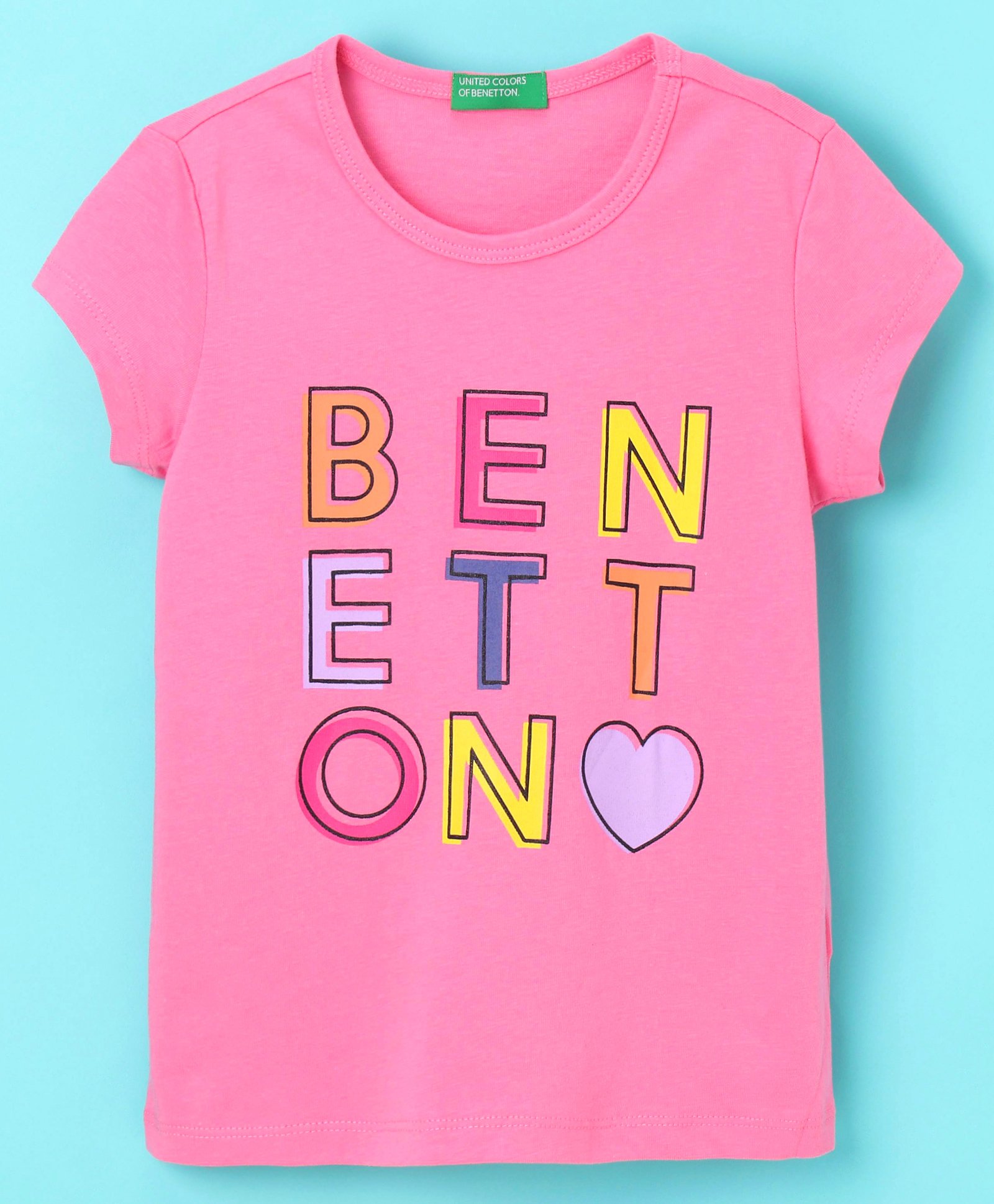 UCB Cotton Half Sleeves T-Shirt Text Print - Pink-image-26