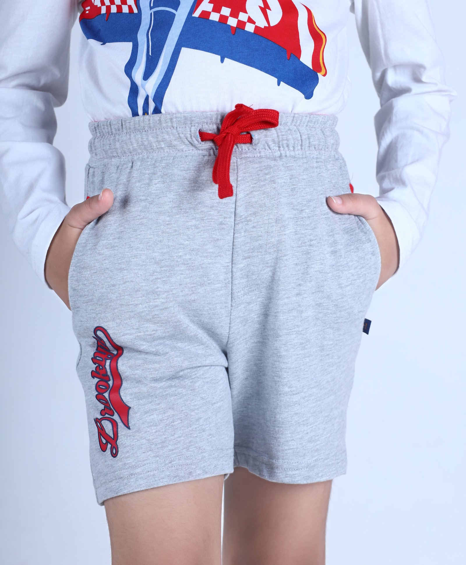 3PIN Brooklyn Printed Shorts - Grey Melange-picture-10