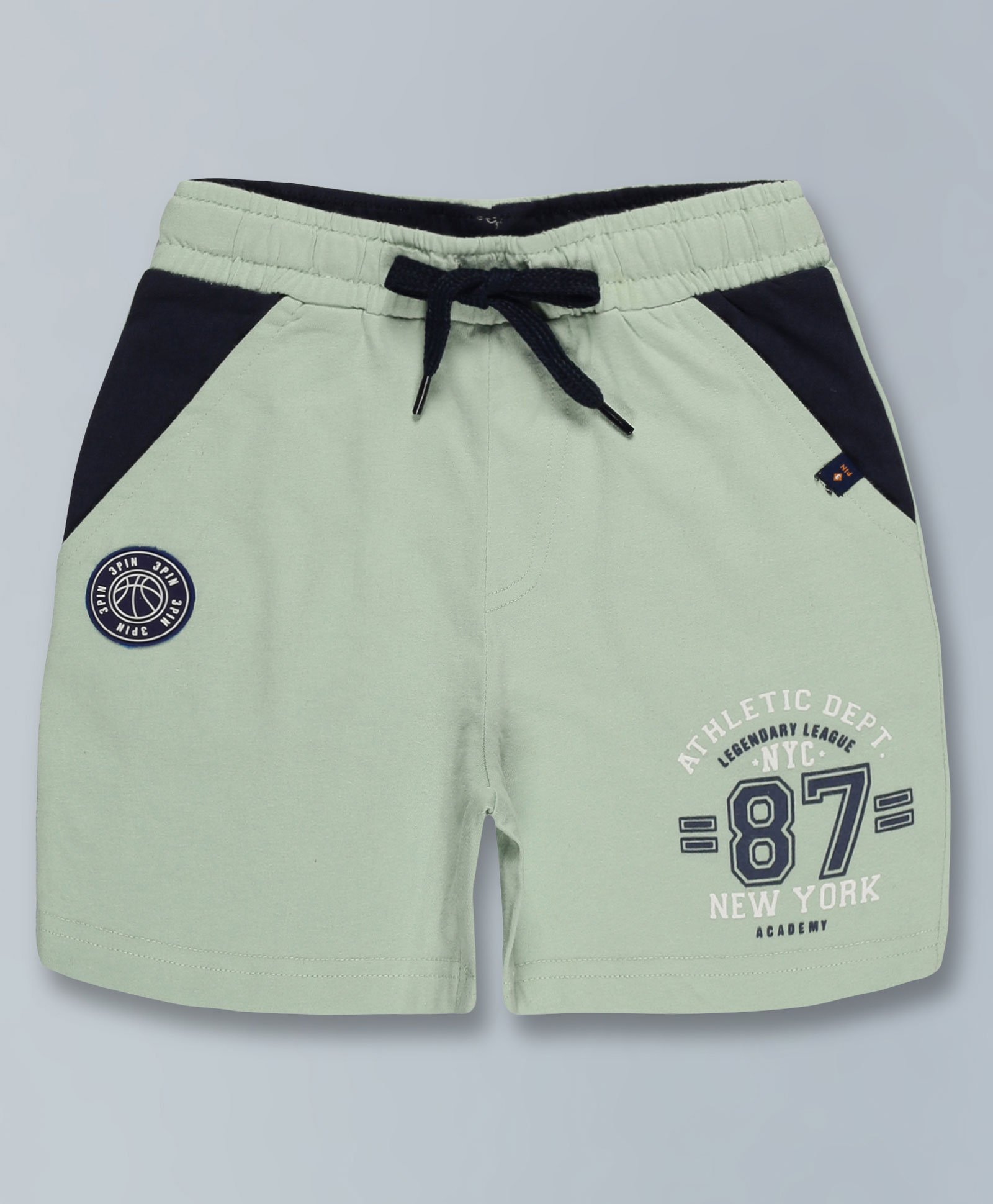3PIN Text & 87 Printed Shorts - Cameo Green-picture-25