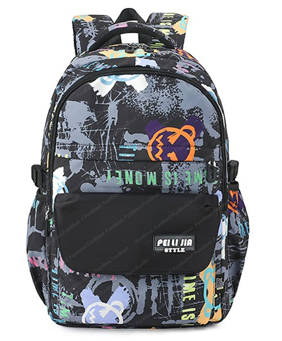 FunBlast Multipurpose Large Capacity School Bag Black - Height 46 cm-image-47