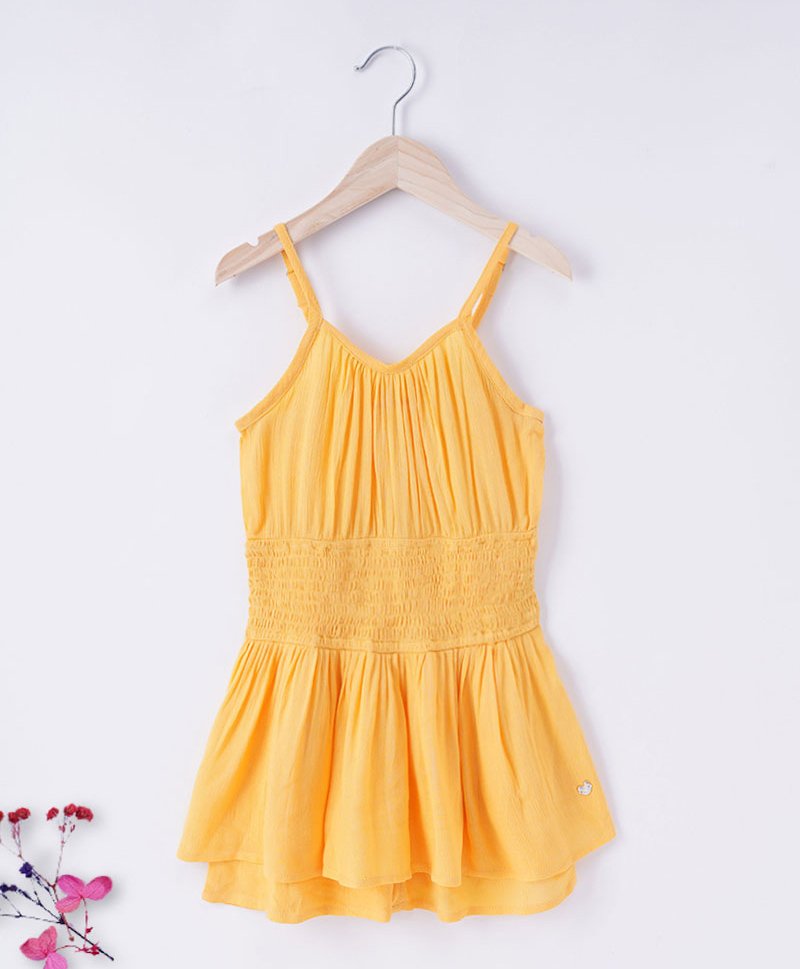 Ed-a-Mamma Sustainable Cotton Strappy Flared Jumpsuit - Yellow-picture-32