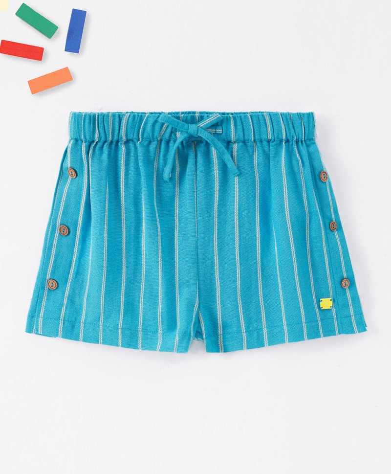 Ed-a-Mamma Sustainable Cotton Striped Shorts - Blue-picture-23