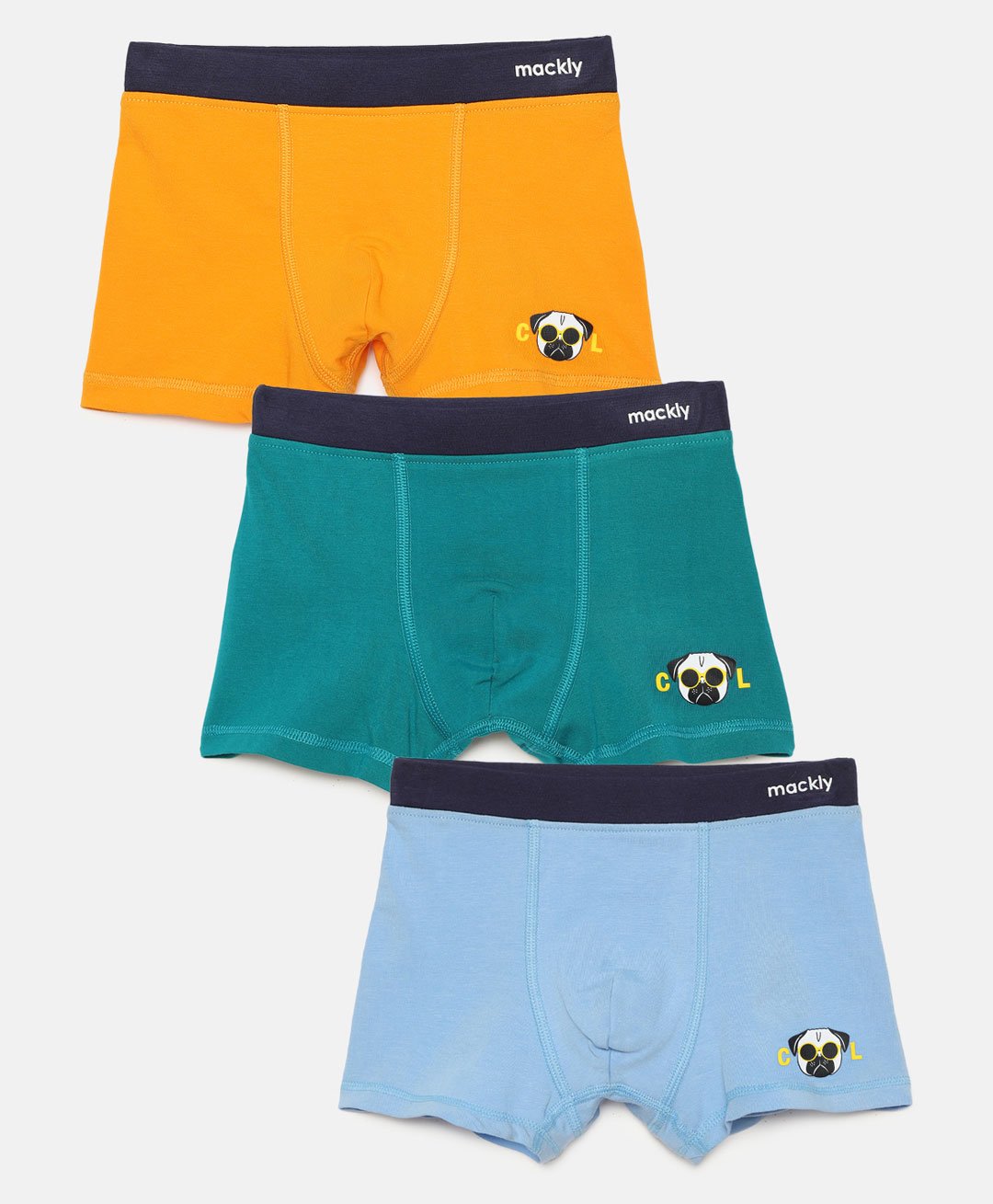 Mackly Pack Of 3 Kool Dog Printed Briefs - Orange Green Blue-picture-5