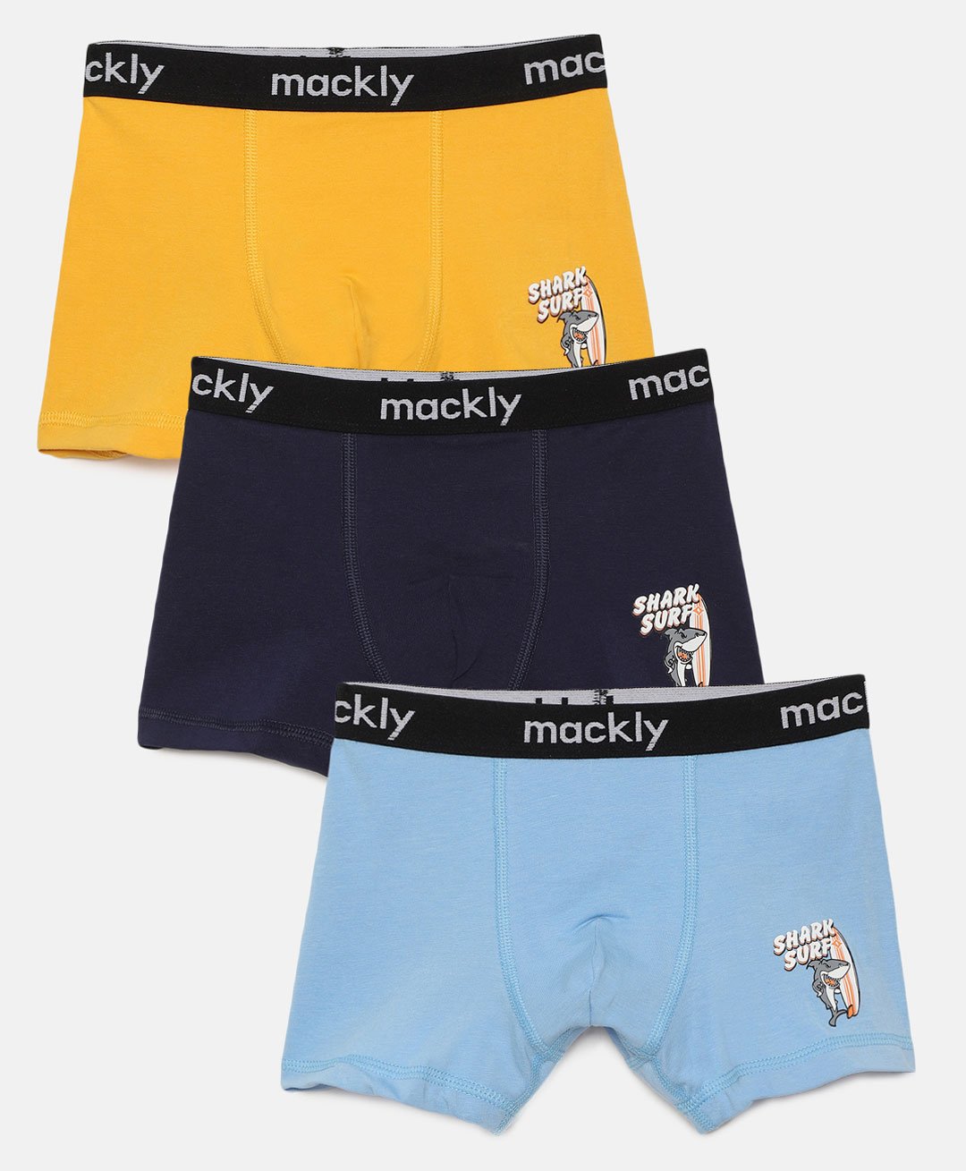 Mackly Pack Of 3 Shark Surf Printed Briefs - Orange/ Black/ Blue-picture-34