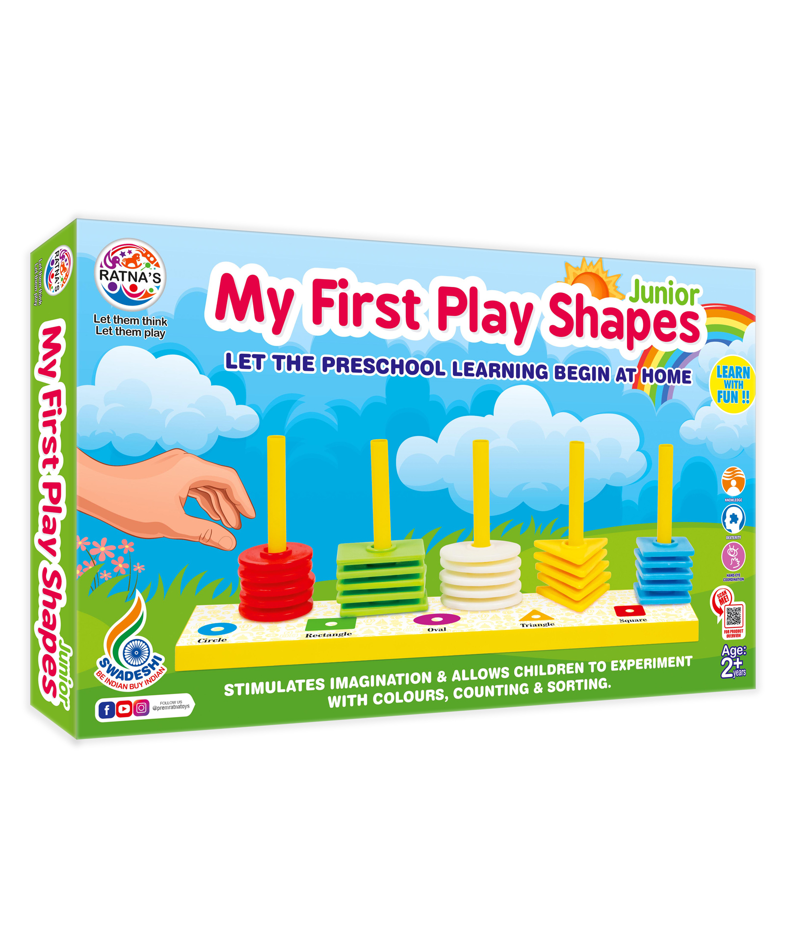 Ratnas My First Play Shapes Stacking Toy Multicolor- 31 Pieces-picture-21
