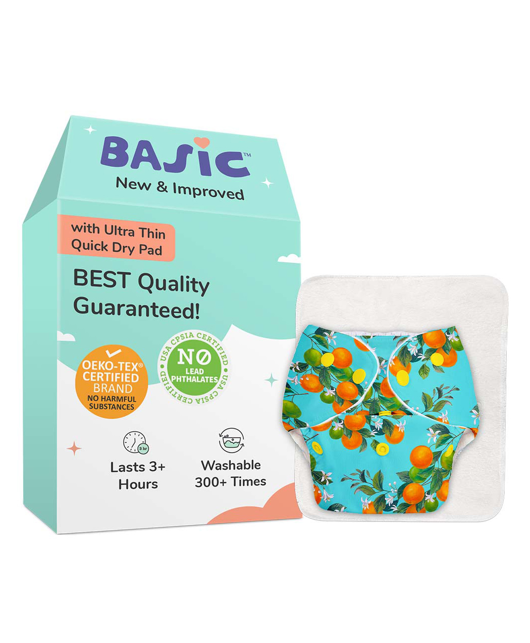 Superbottoms BASIC Washable & Reusable Cloth Diapers, Quick dry high absorption Diapers for Baby (3m-3y)-picture-41
