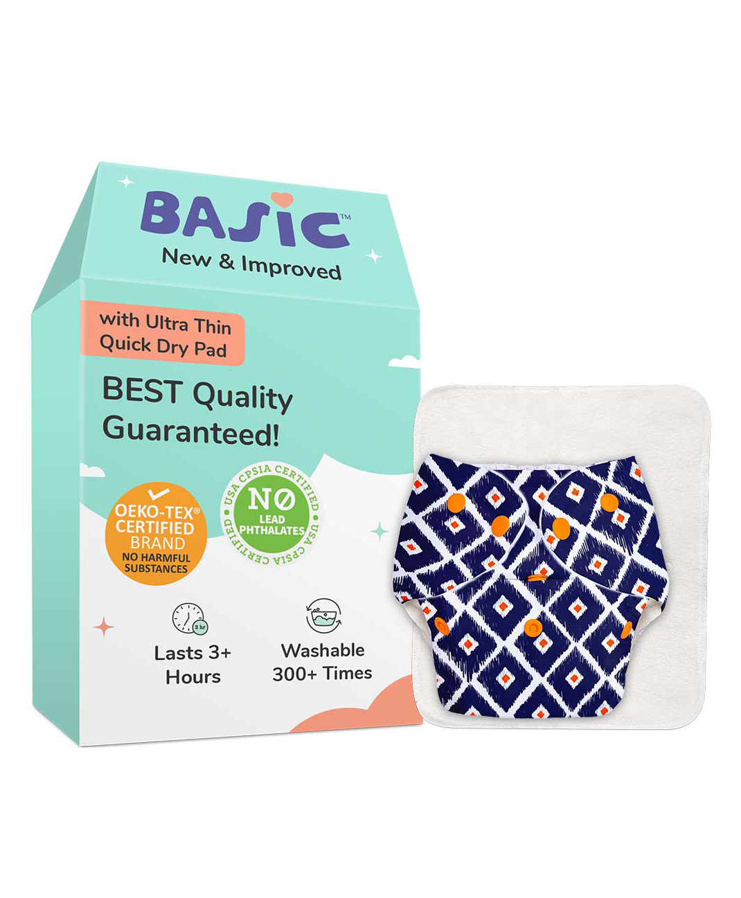 Superbottoms BASIC Washable & Reusable Cloth Diapers, Quick dry high absorption Diapers for Baby (3m-3y)-image-43