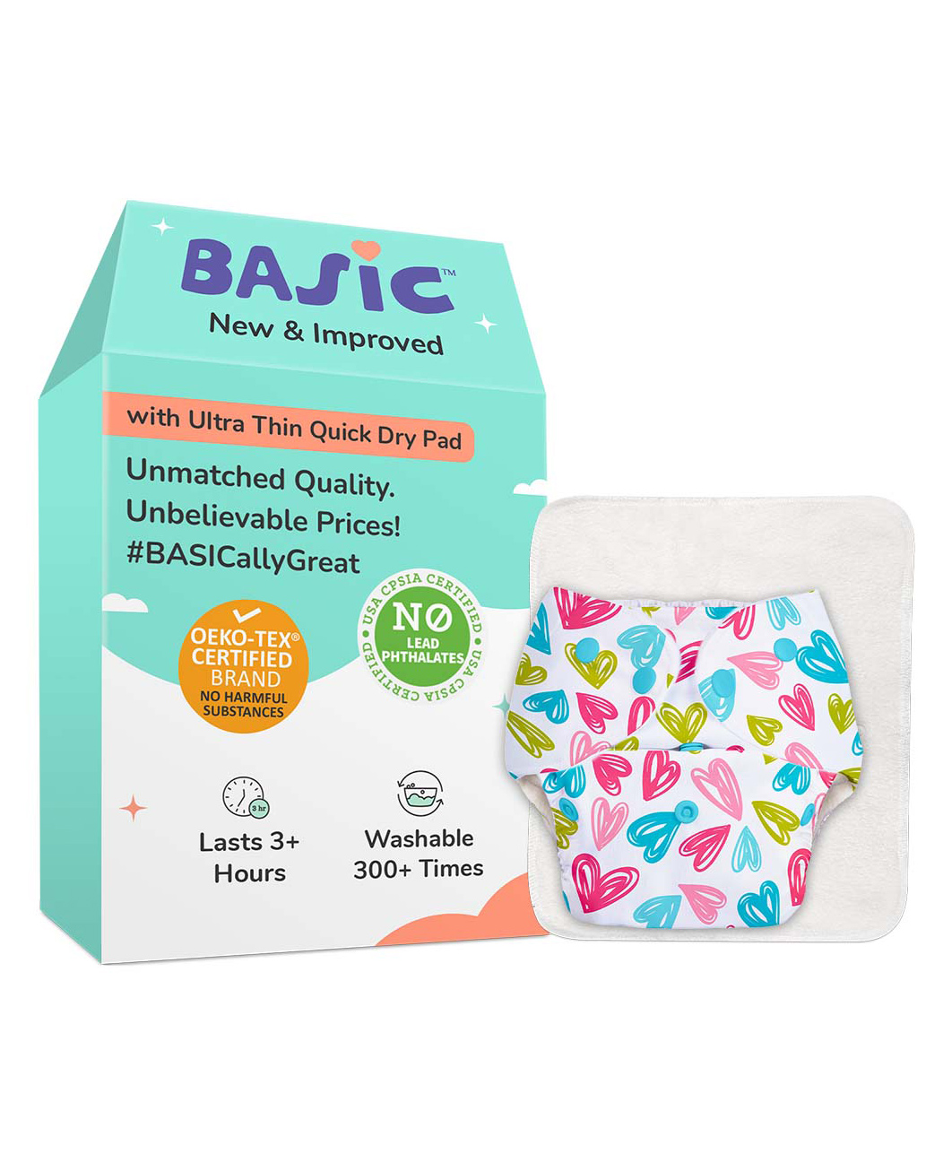 Superbottoms BASIC Washable & Reusable Cloth Diapers, Quick dry high absorption Diapers for Baby (3m-3y)-image-44