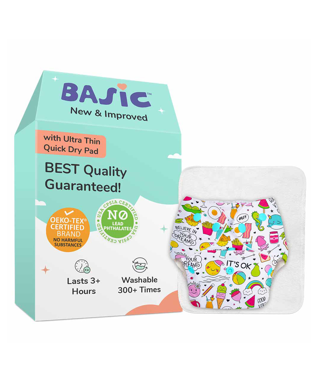 Superbottoms BASIC Washable & Reusable Cloth Diapers, Quick dry high absorption Diapers for Baby (3m-3y)-image-45