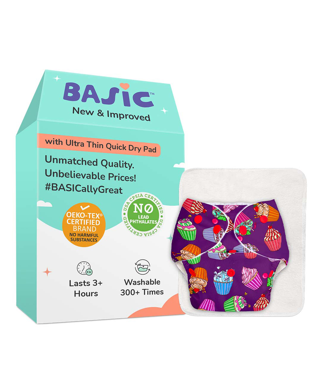 Superbottoms BASIC Washable & Reusable Cloth Diapers, Quick dry high absorption Diapers for Baby (3m-3y)-picture-20