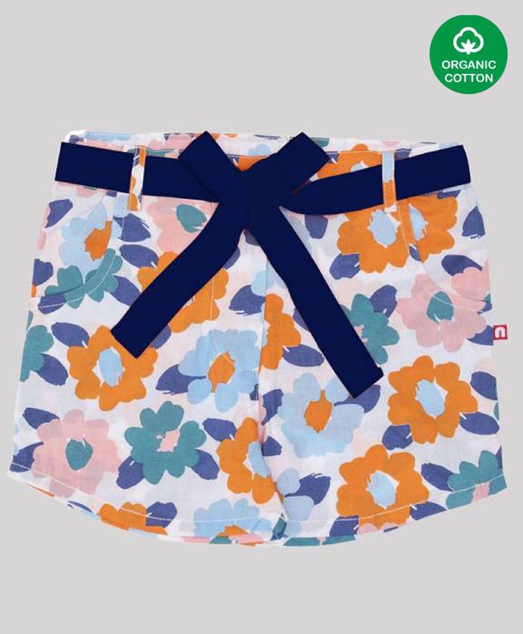 Nino Bambino 100% Cotton Floral Printed Shorts - Multi Colour-image-16