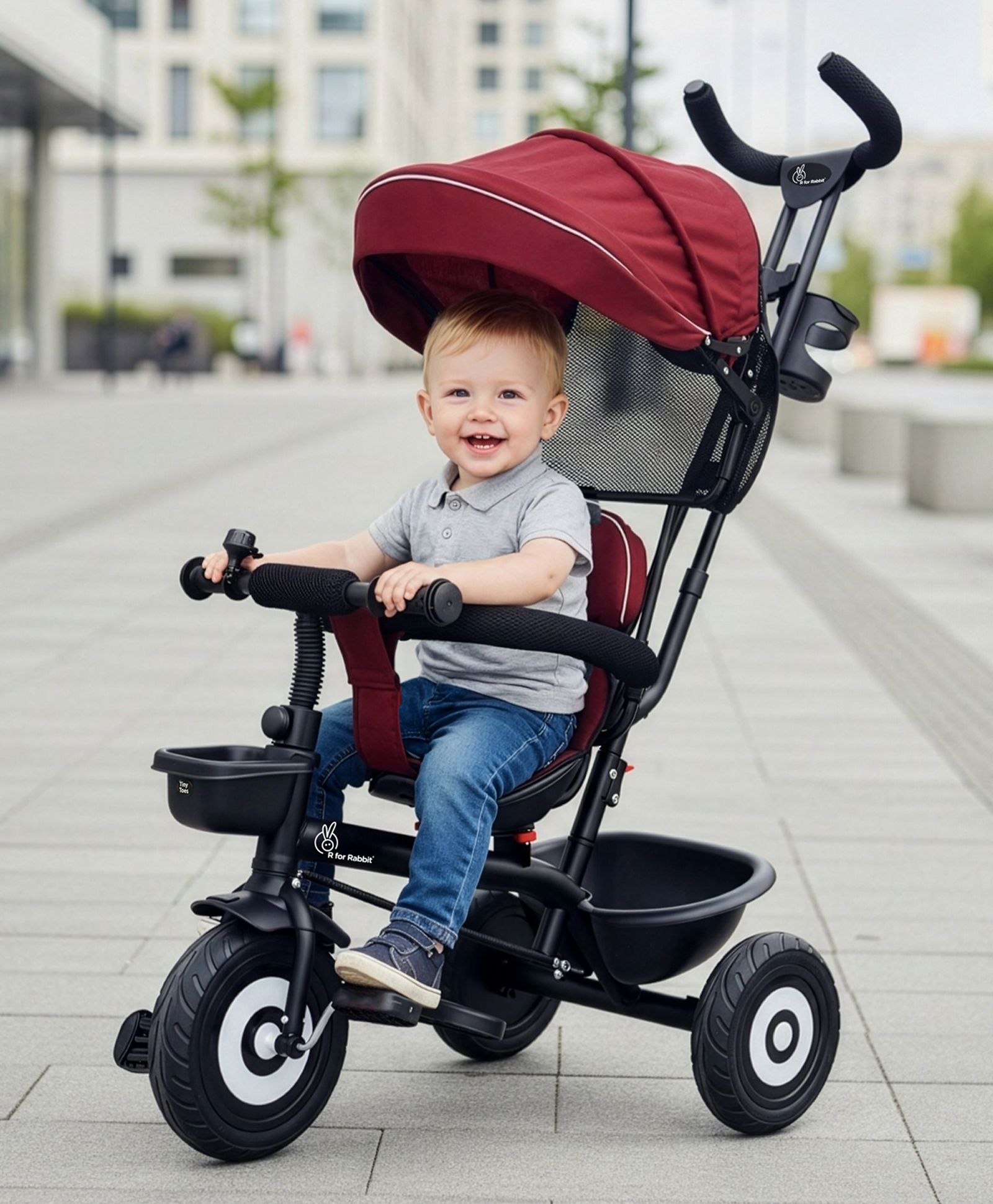 R for Rabbit Tiny Toes T40 Plus Tricycle - Maroon & Black-image-7