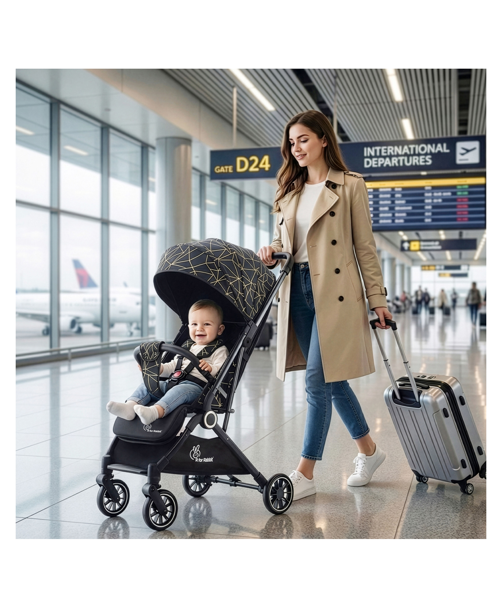 R for  Rabbit Pocket Air Stroller - Black-image-28