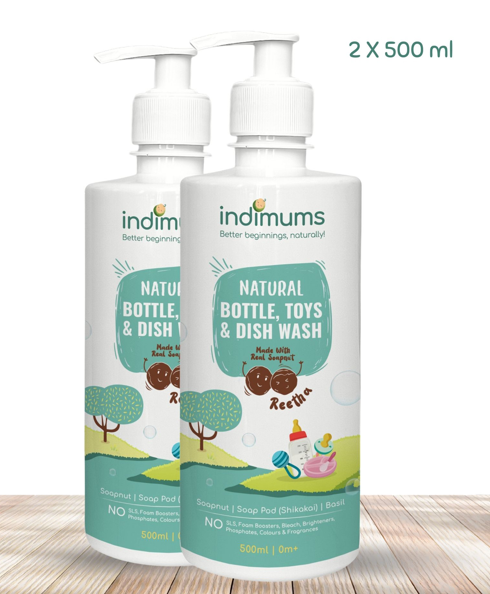 indimums The Indi Mums Reetha Feeding Bottle & Baby Accessories Disinfectant Liquid Cleanser  Anti-bacterial & Chemical-free - 2X 500 ml-picture-15