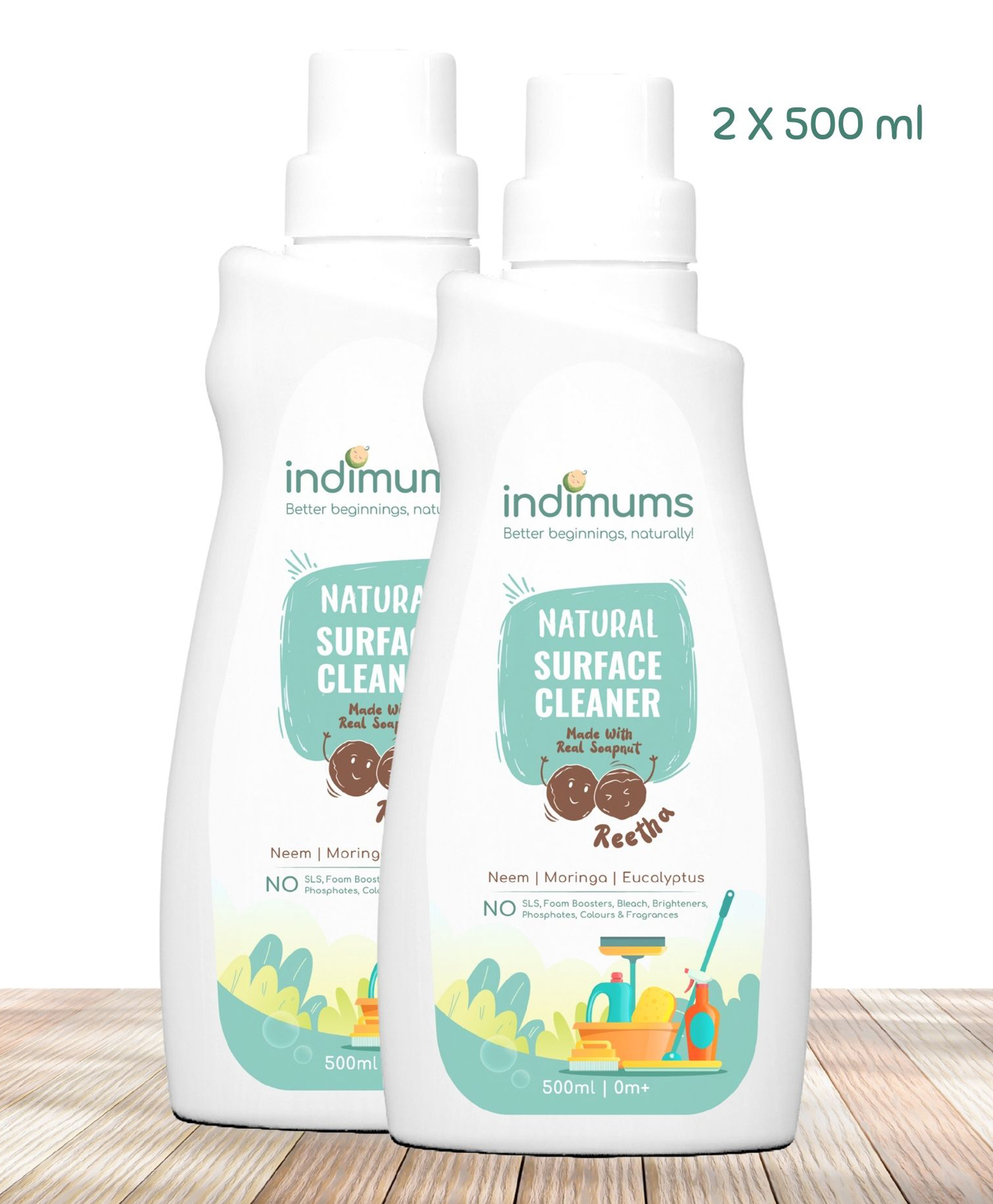 indimums The Indi Mums Reetha Powered Baby Safe Surface & Floor Cleaner liquid - Herbal Anti-bacterial toxin-free Chemical-free and pet friendly (2X 500 ML)-picture-16