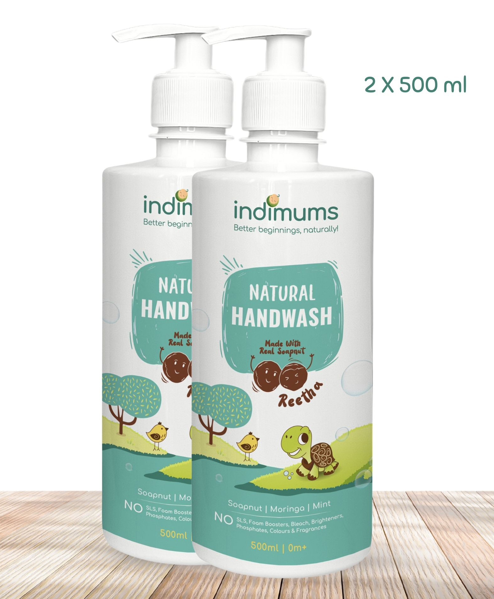 indimums The Indi Mums Natural KIds Handwash Liquid - Soapnut (Reetha) Powered Antibacterial Moisturising Hypoallergenic & Chemical-Free- 2X 500 ML-picture-21