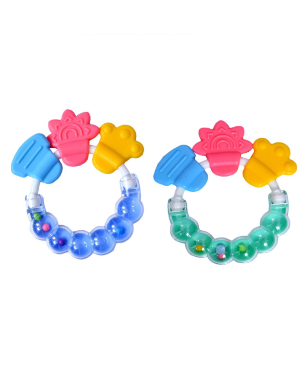tiny tycoonz BPA Free Silicone Teether with Rattle Handle - Pack of 2-picture-30