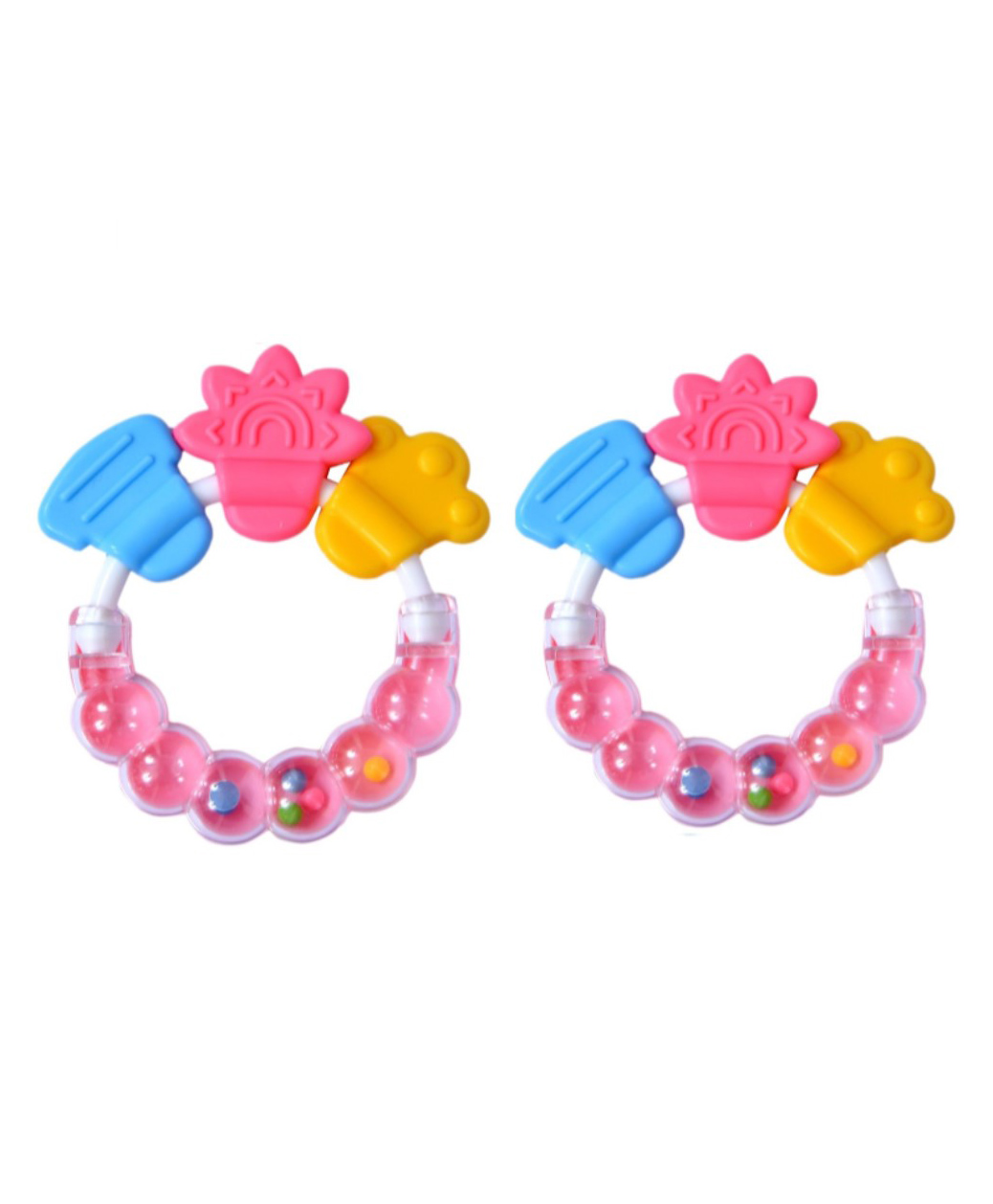 tiny tycoonz BPA Free Silicone Teether with Rattle Handle - Pack of 2-picture-31
