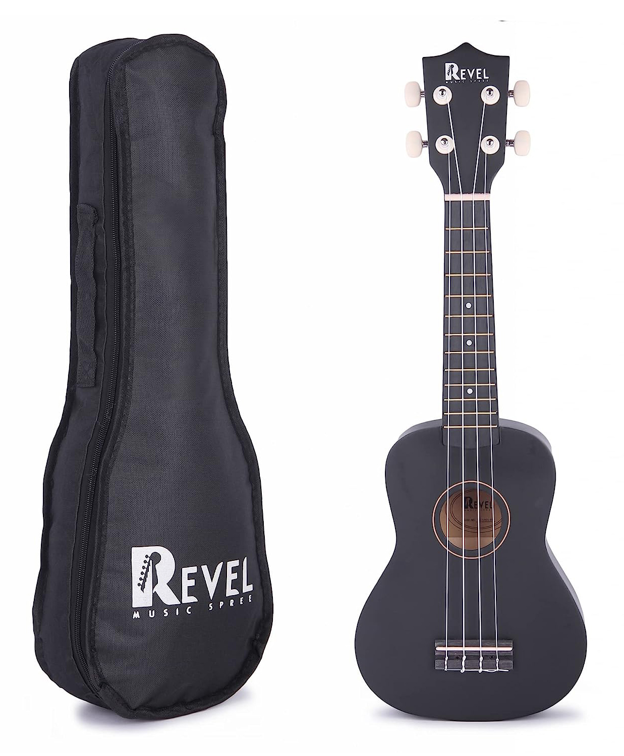 REVEL RVL UK21-BK Soprano Ukulele with Bag - Black