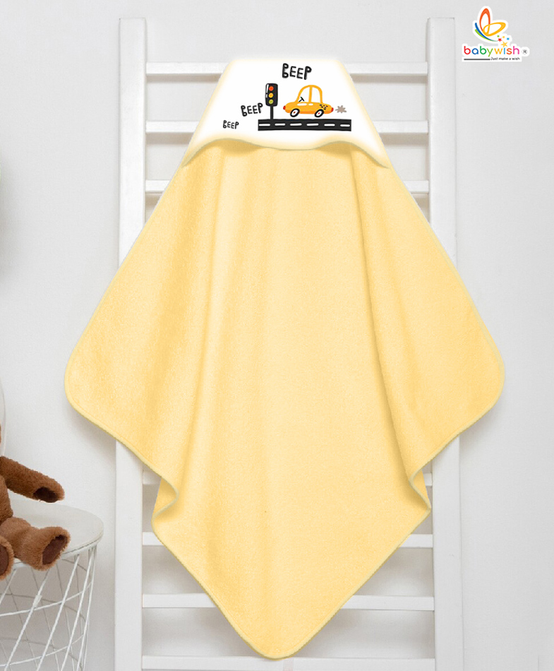babywish Hooded Towel Beep Beep Print - Peach-image-23
