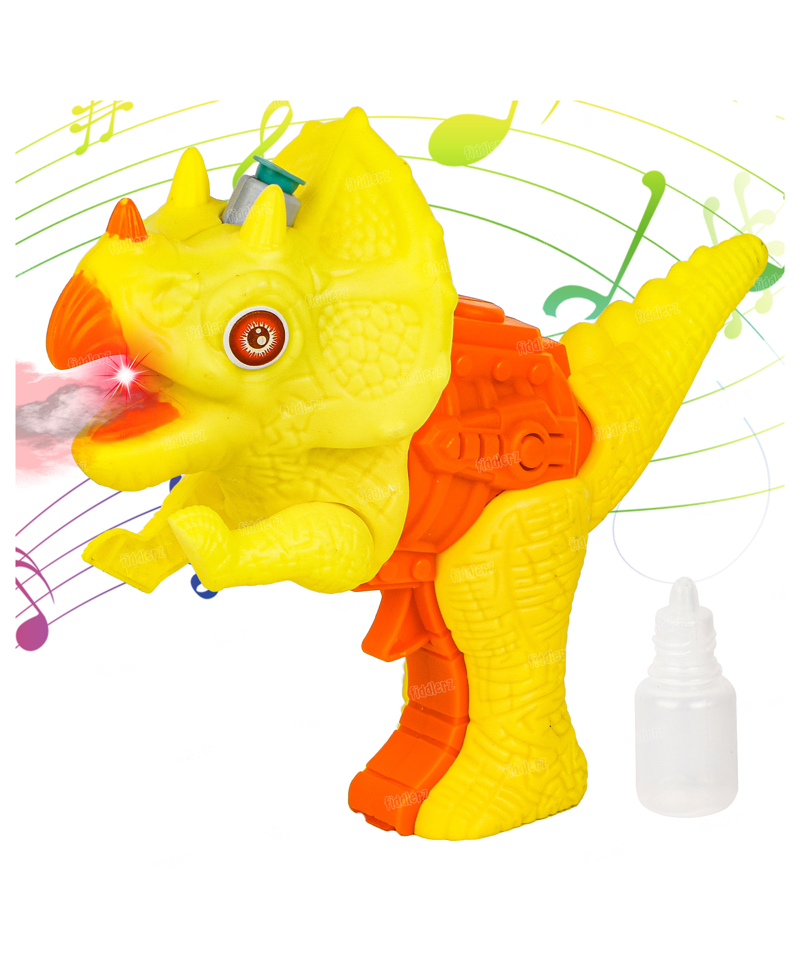 Fiddlerz Mist Spray Dinosaur Guns Toy Pistols with Light Sound Toy Gun - Yellow-image-37