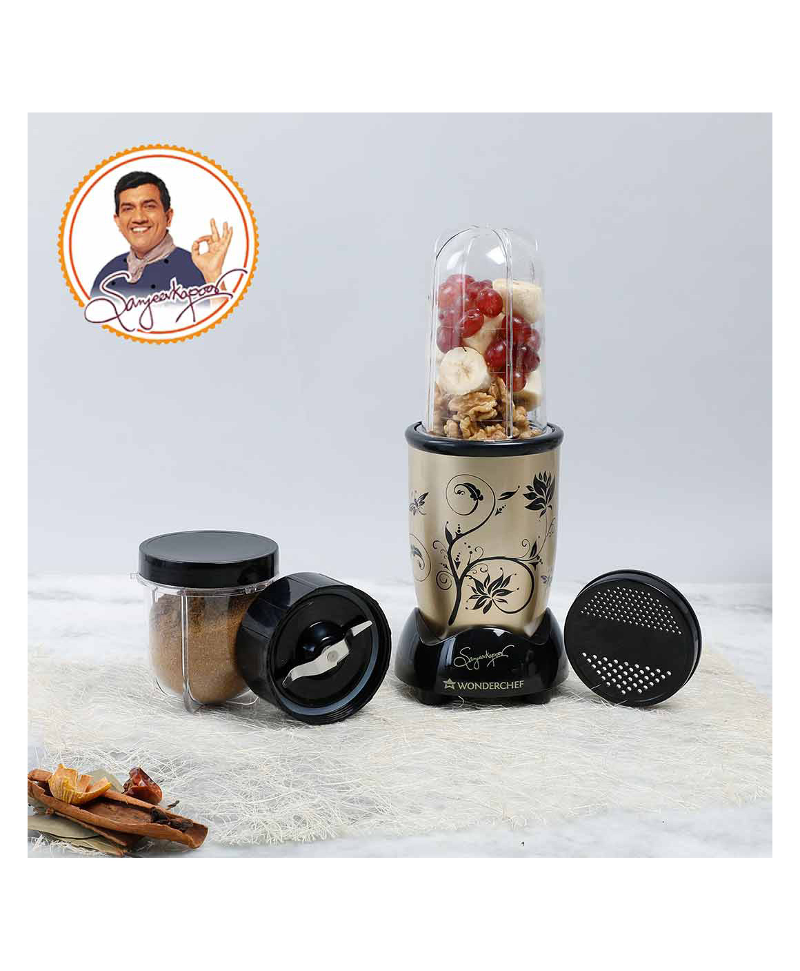 Wonderchef Nutri Blend with Two Jars - Golden-image-36