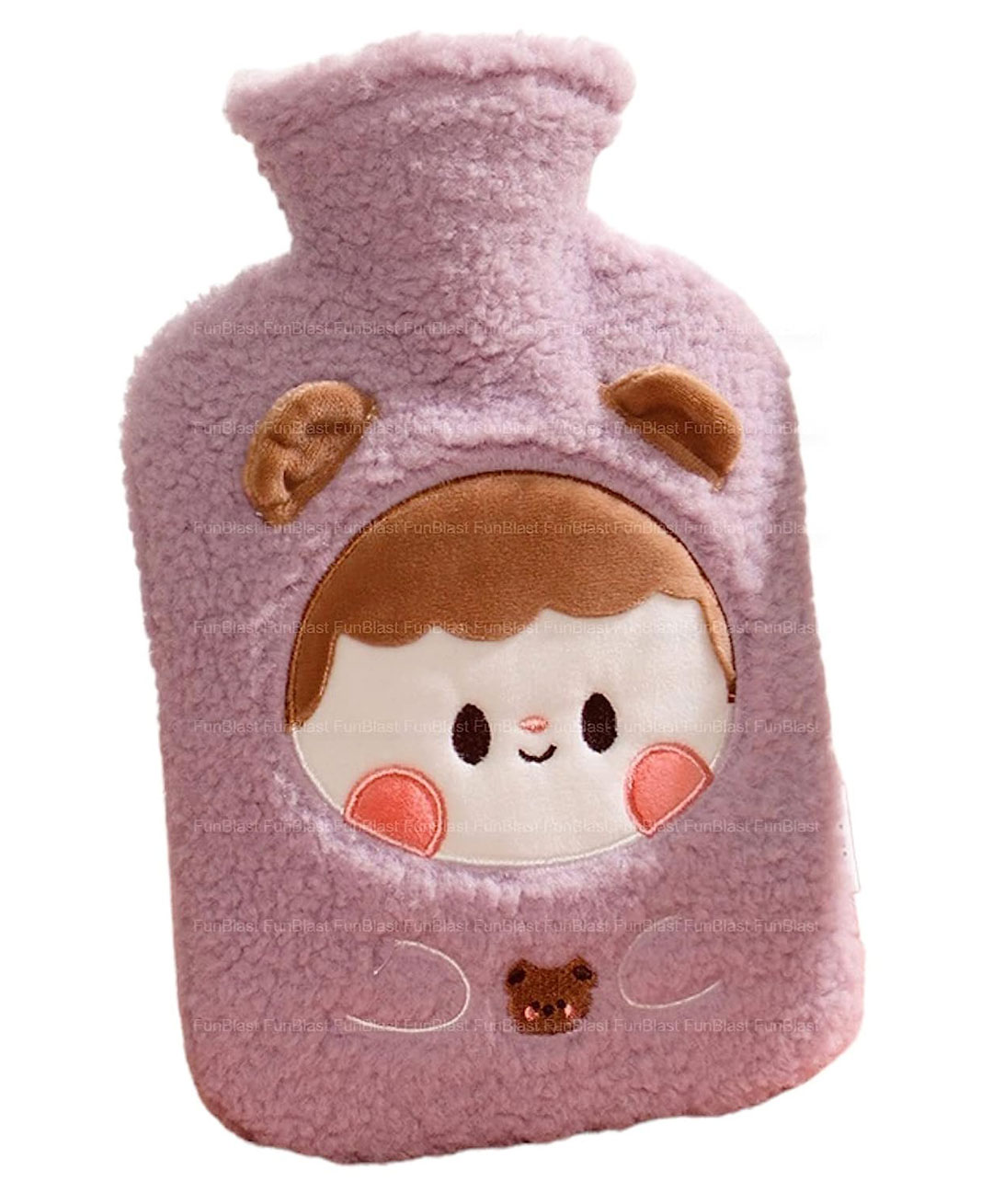 FunBlast Cartoon Design Hot Water Bag with Soft Cover 1000 ML - Purple-image-41