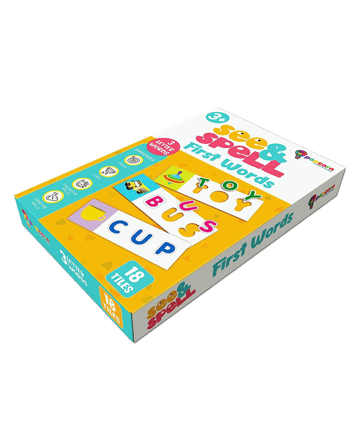Popcorn Games & Puzzles See and Spell First Words 3 Letters Word - Multicolour-picture-25