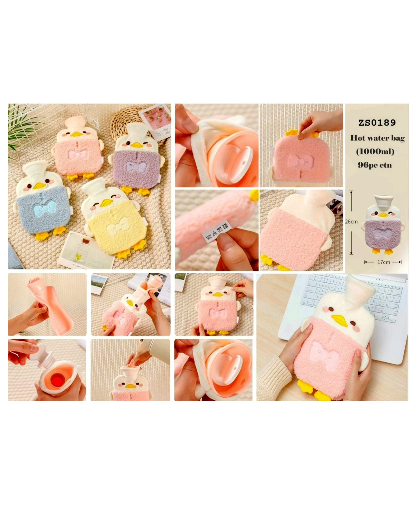 COMERCIO Hot Water Bag with Cute Cartoon Design Soft Cover for Pain Relief (Color & Design May Vary)-image-39