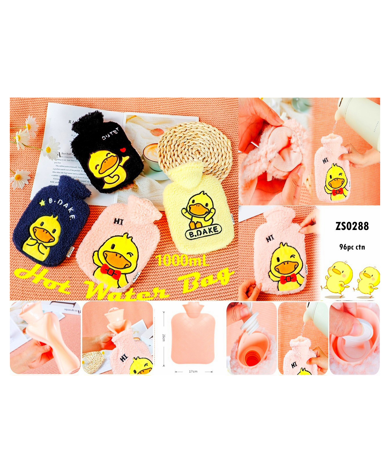 COMERCIO Hot Water Bag with Cute Cartoon Design Soft Cover for Pain Relief (Color & Design May Vary)-picture-10