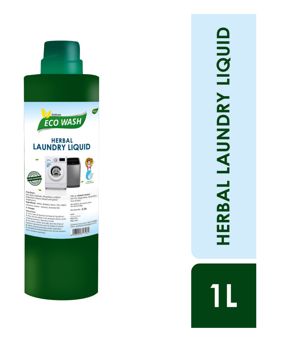 Eco Wash Herbal Laundry Liquid Detergent - 1000 ml-image-12