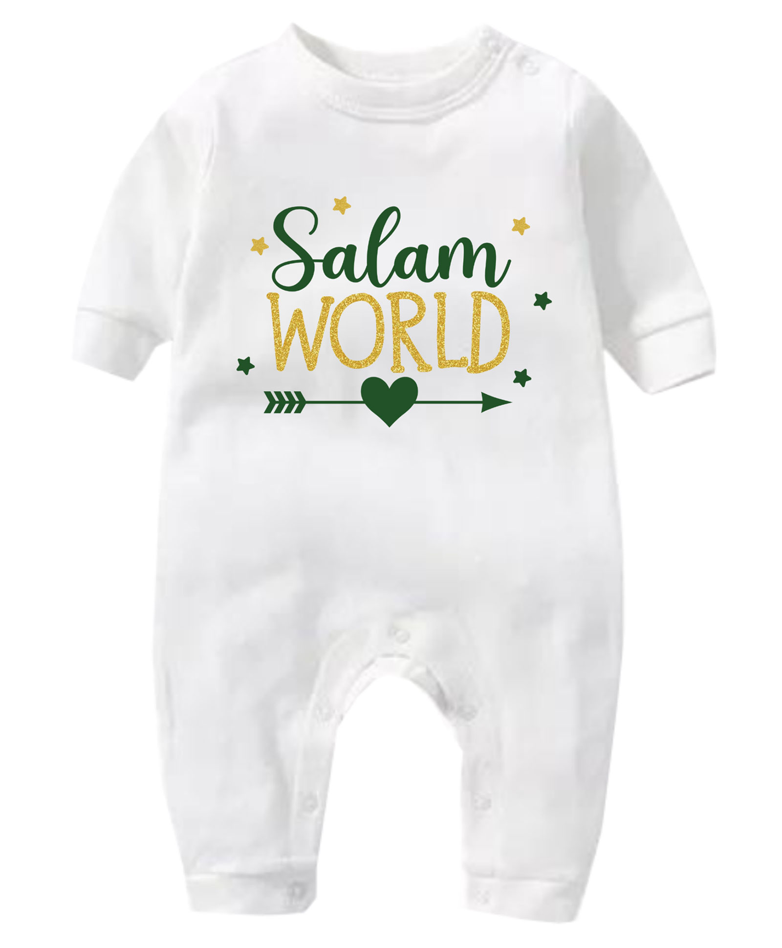 KNITROOT Full Sleeves Salam World Printed Romper - White-image-38