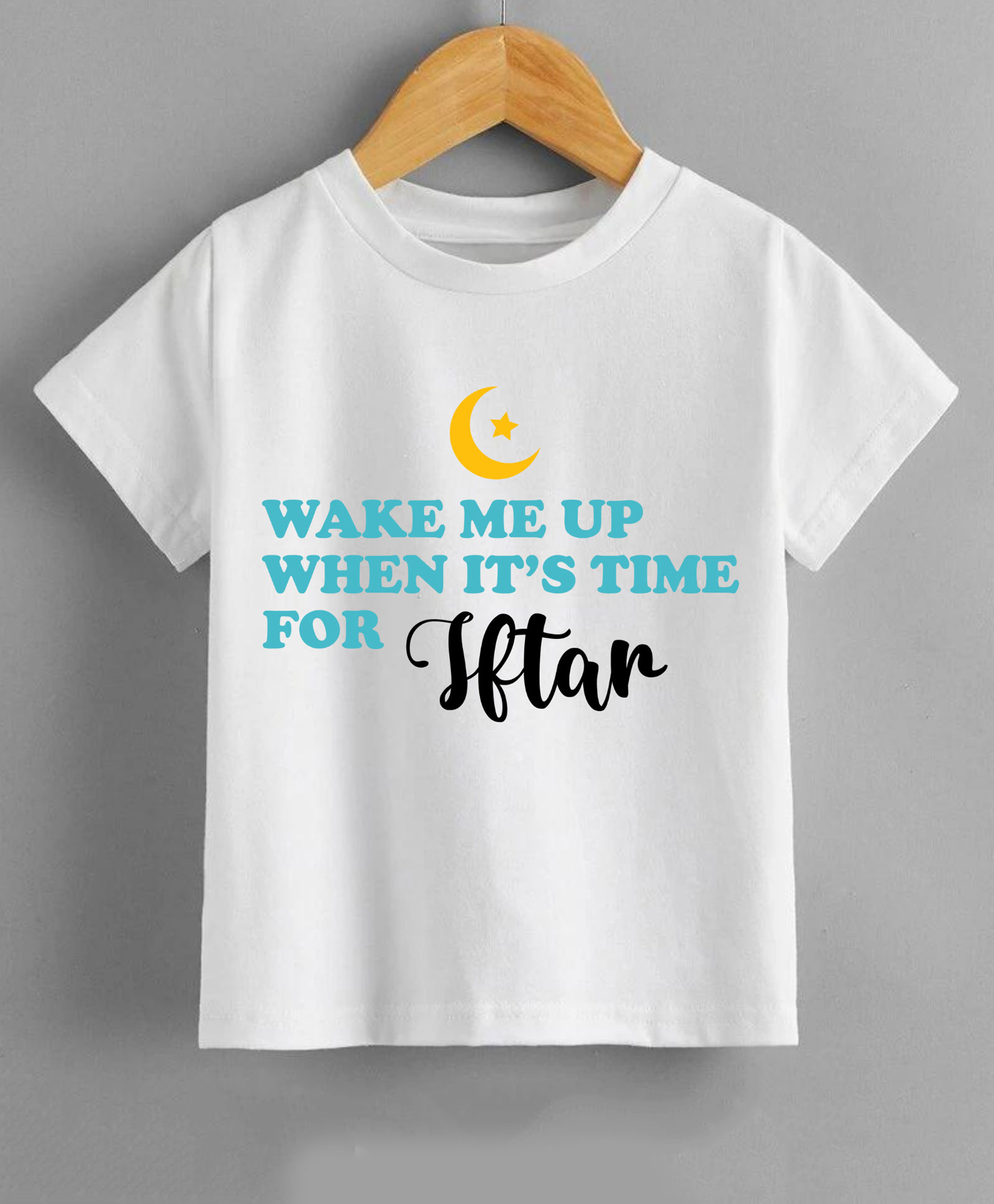 KNITROOT Half Sleeves Wake Me At Iftar Printed Tee - White-image-13