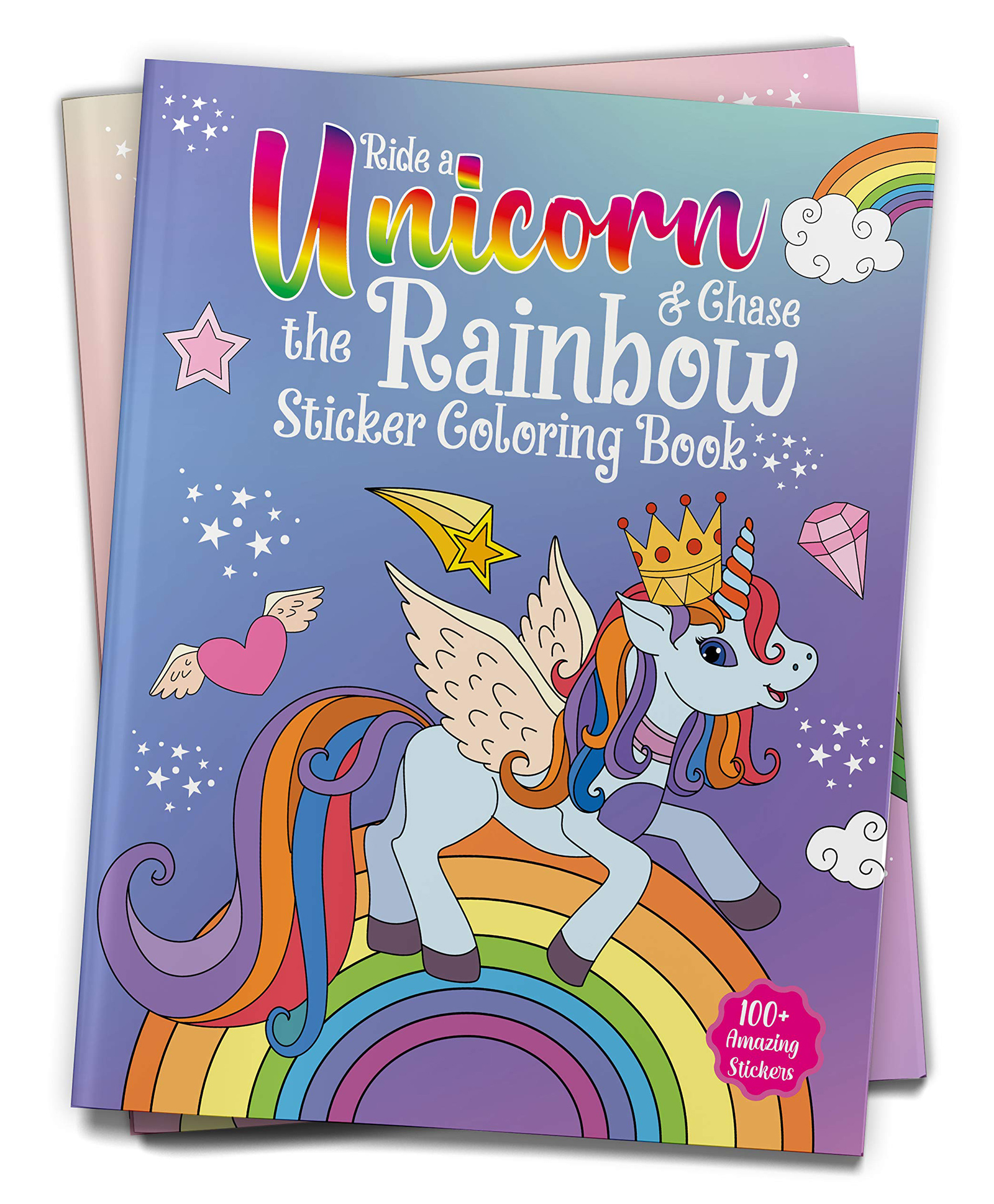 Ride A Unicorn and Chase The Rainbow Coloring Book With 100+ Stickers - English-image-31