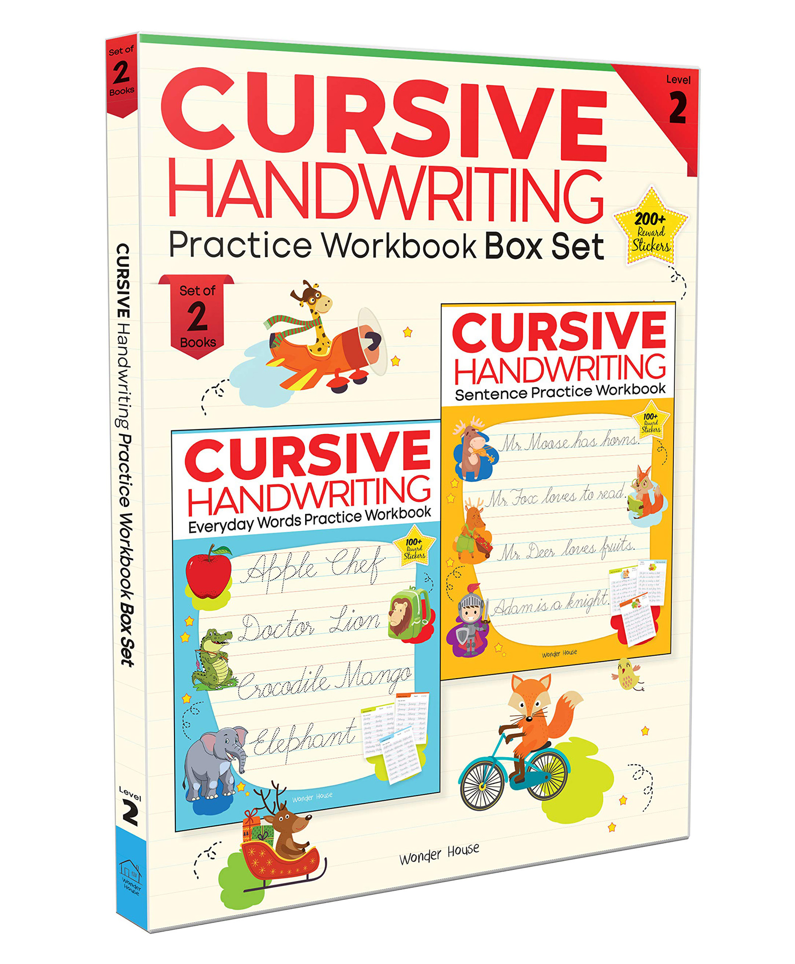 wonder house books Cursive Handwriting Everyday Letters and Sentences Level 2 Practice Workbooks For Children Set of 2 - English-picture-14