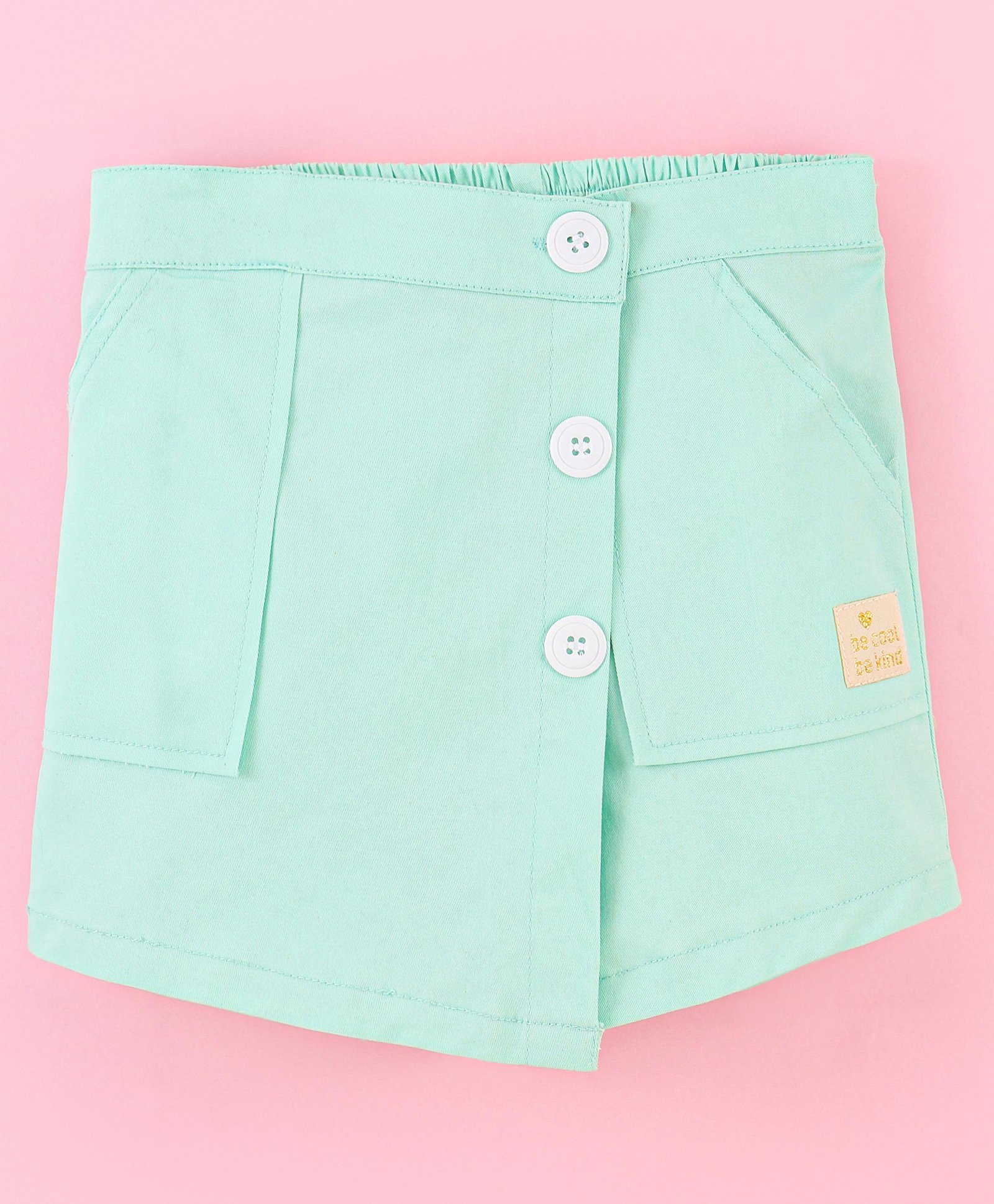 Little Kangaroos Cotton Mid Thigh Length Solid Skort - Blue-image-8