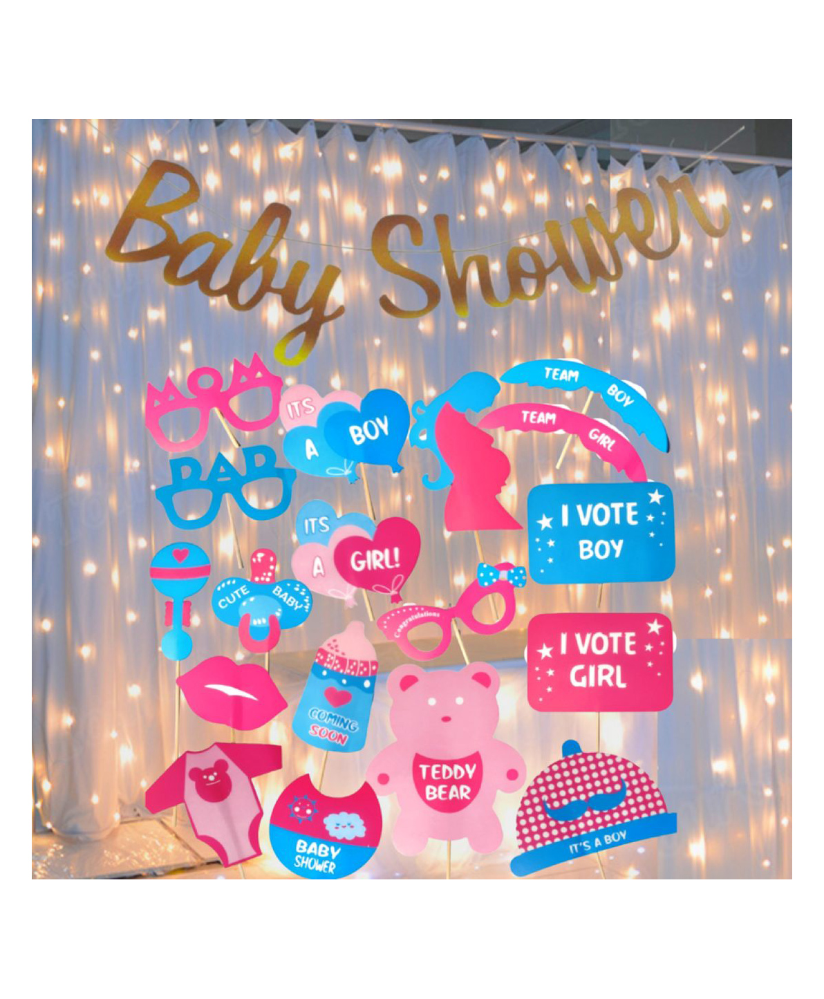 Puchku Baby Shower Props for Photo- Shoot Decoration Kit - Pack of 20-image-48