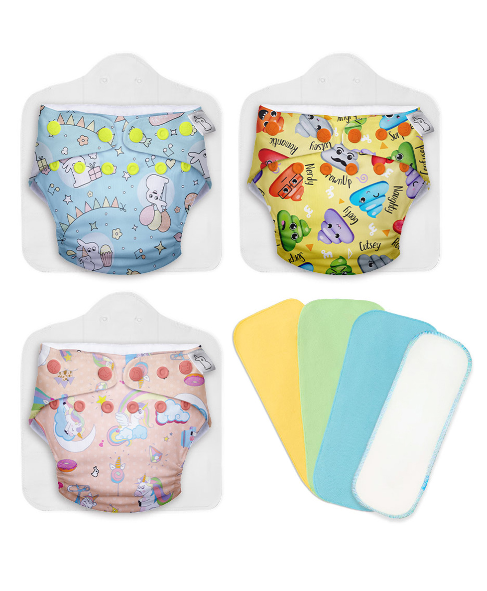 SuperBottoms Stash Builder Freesize UNO Comes with 3 Fleece liners 2 Booster Pads & 1 Very Heavy Wetter Pad Set Of 3 - Multicolour-image-20