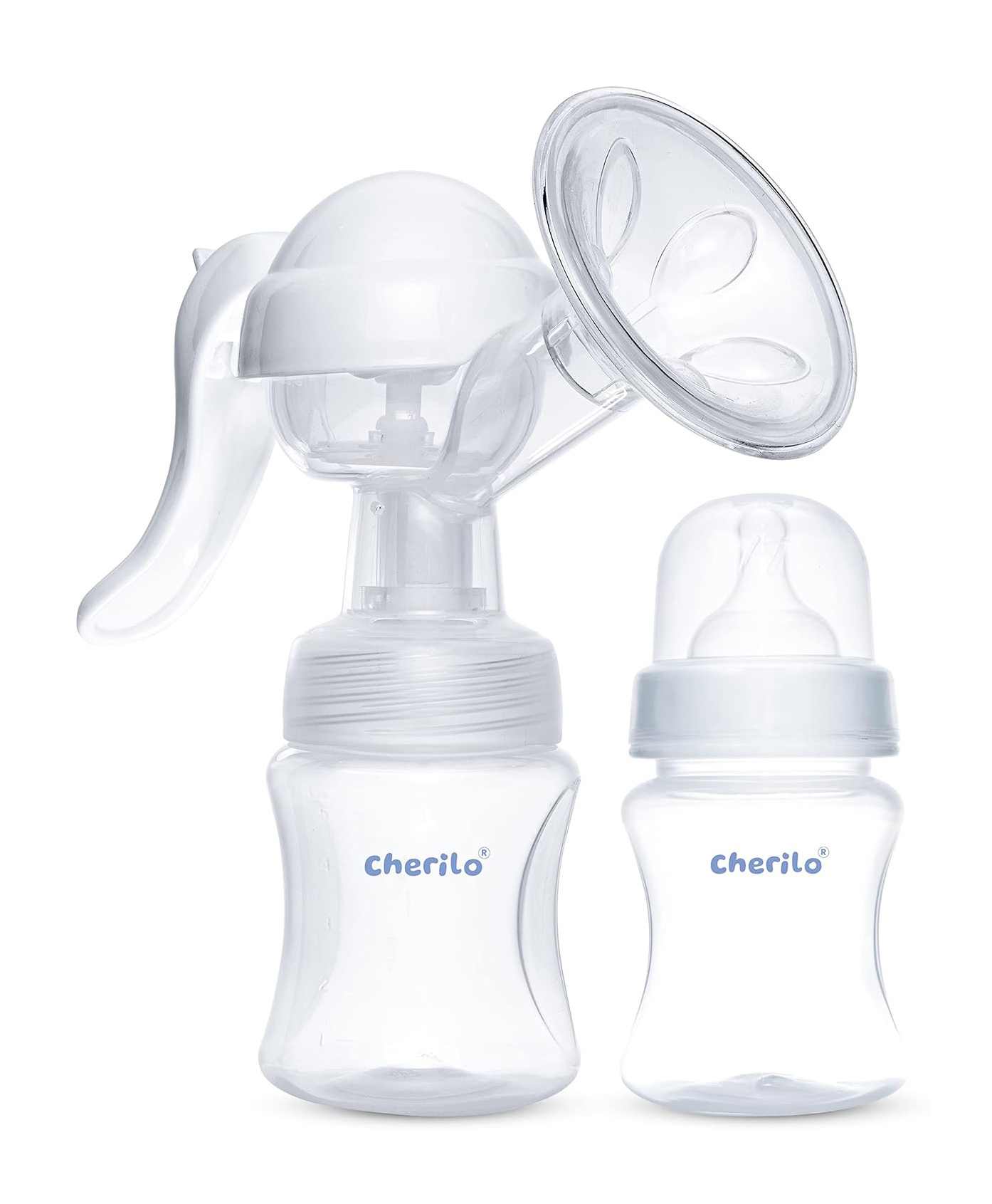 Cherilo Manual Breast Pump With 3 Level Suction Adjustment - White-image-28