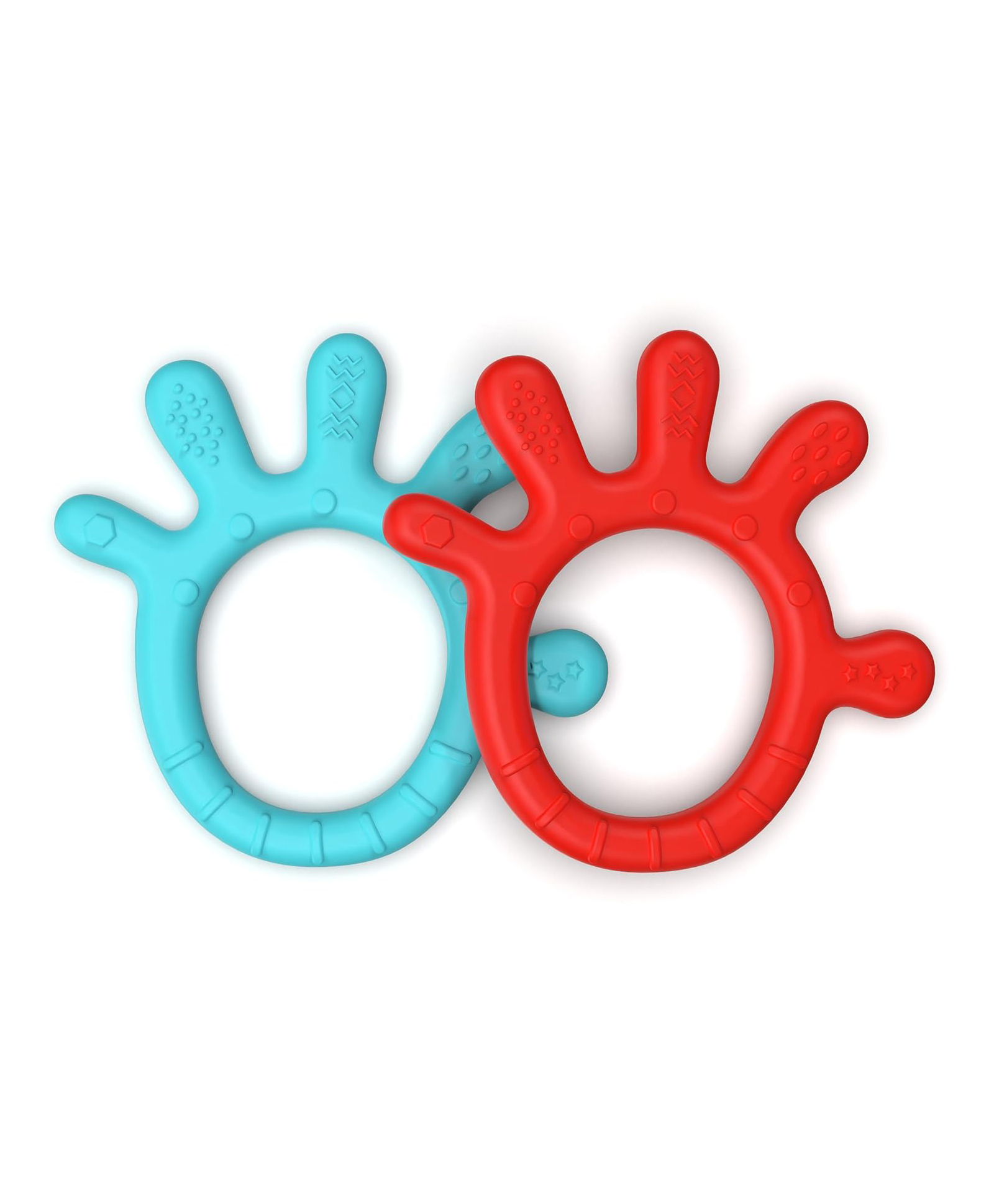 Cherilo Palm Shape Finger Teether Pack of 2 - Red & Sea Blue-image-22