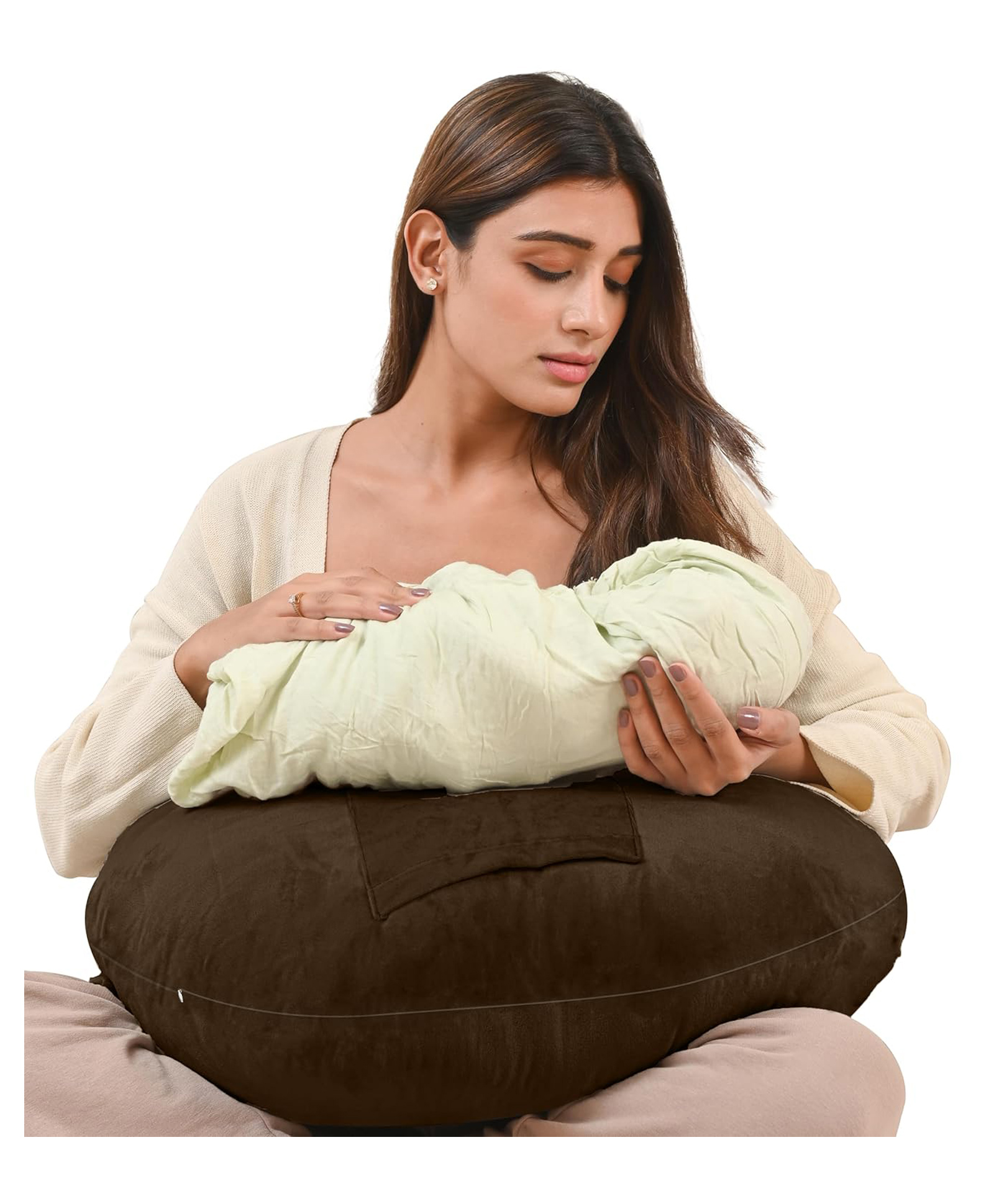 Cherilo Baby Feeding Nursing Pillow - Brown-image-19