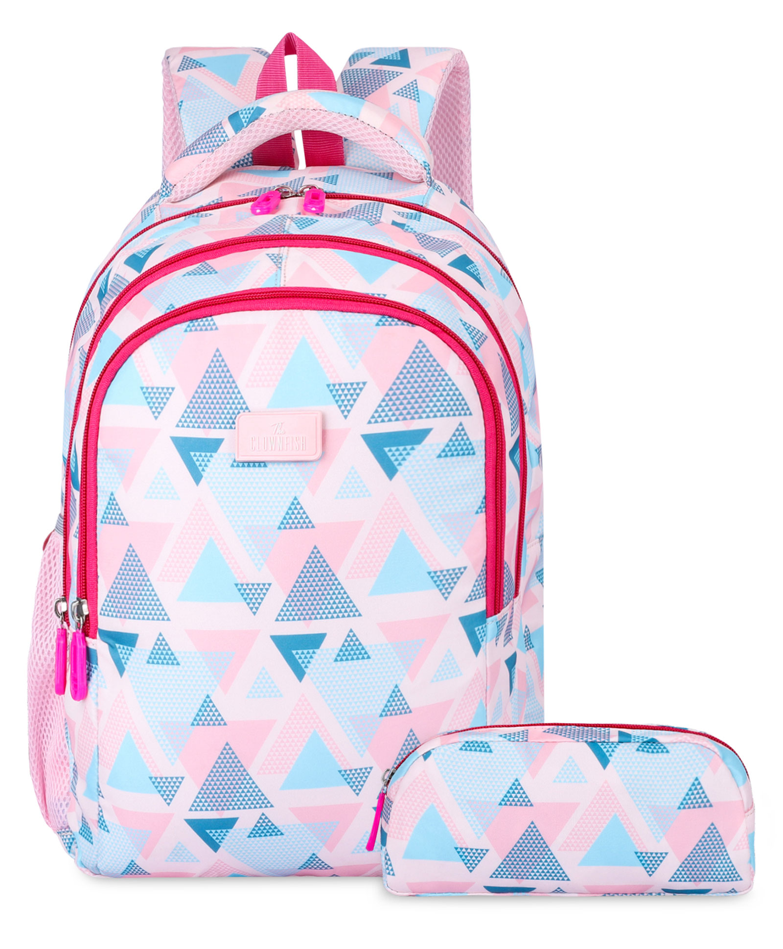 The Clownfish Scholastic Series Printed School Backpack with Pencil Pouch Pink - 16 Inches-picture-1