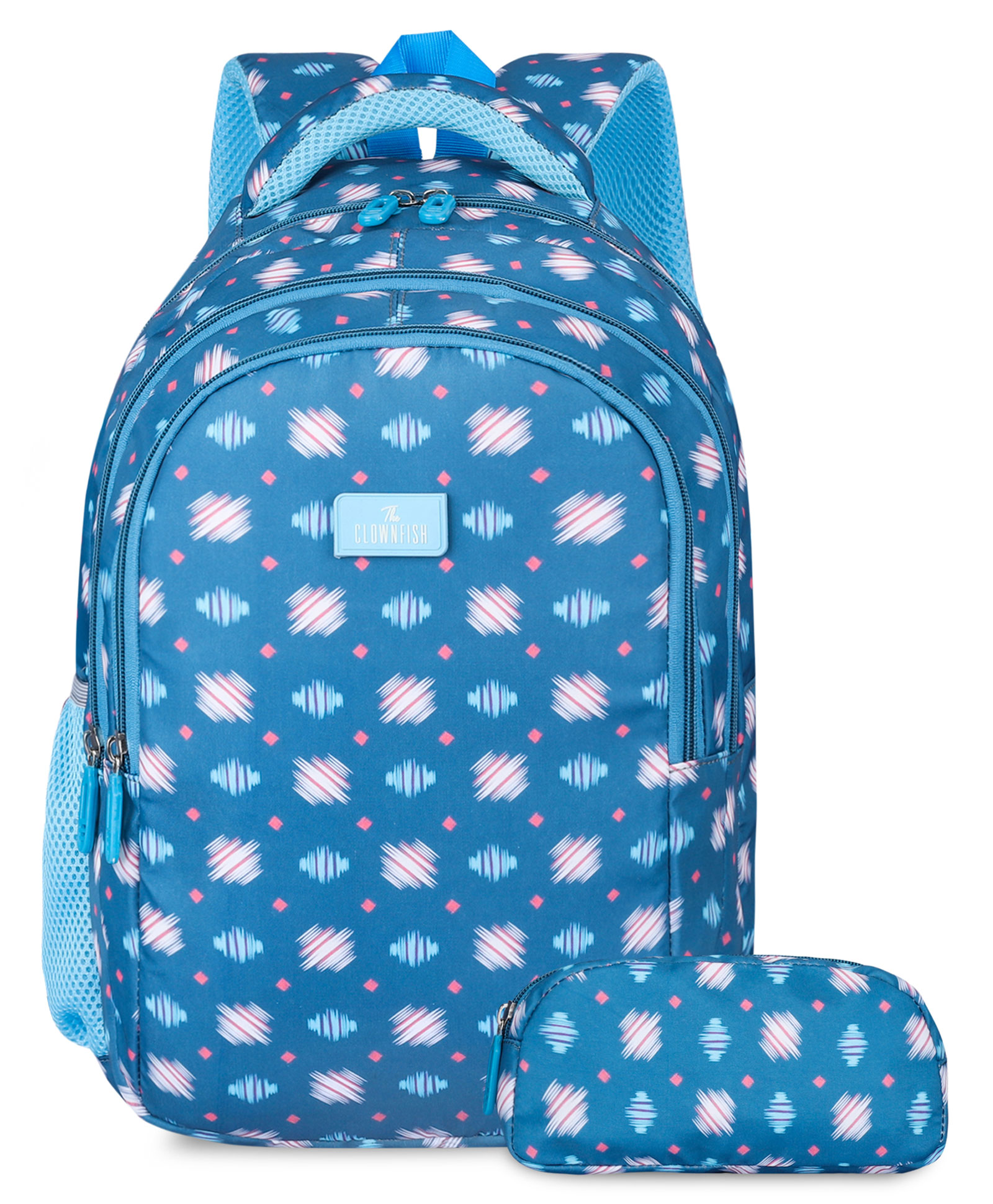 The Clownfish Scholastic Series Printed Polyester School Backpack With Pencil Pouch Cerulean Blue - 16.9 Inches-image-31