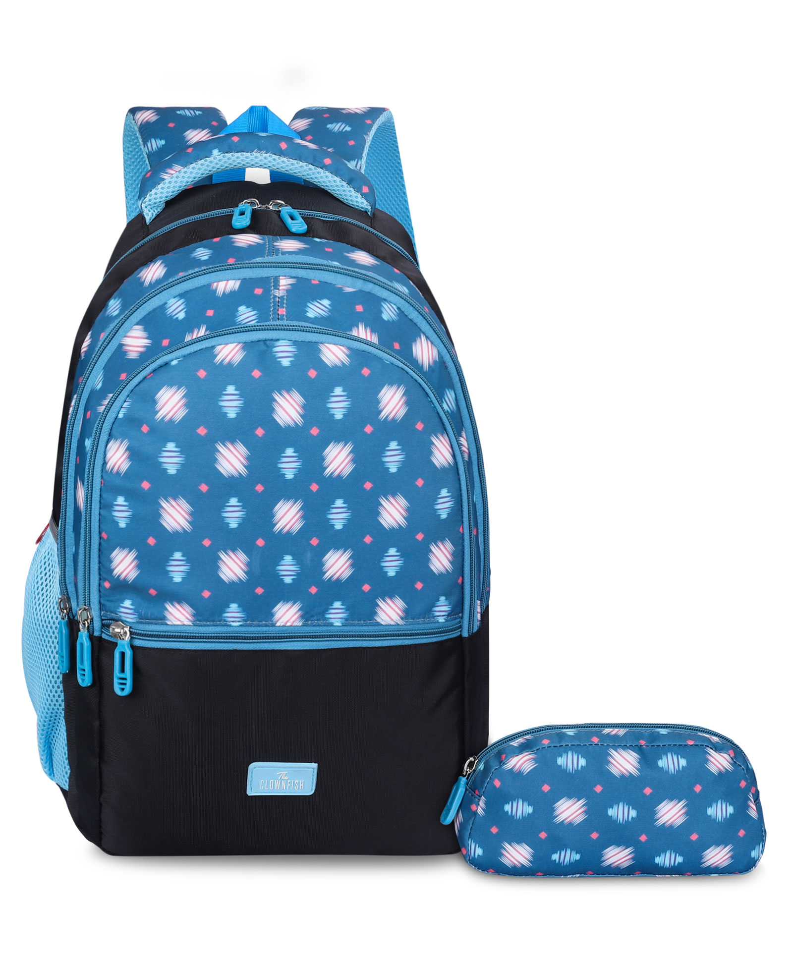 The Clownfish 33.5 L Edutrek Series Printed School Bag With Pencil Pouch Cerulean Blue - 18 Inches-picture-14
