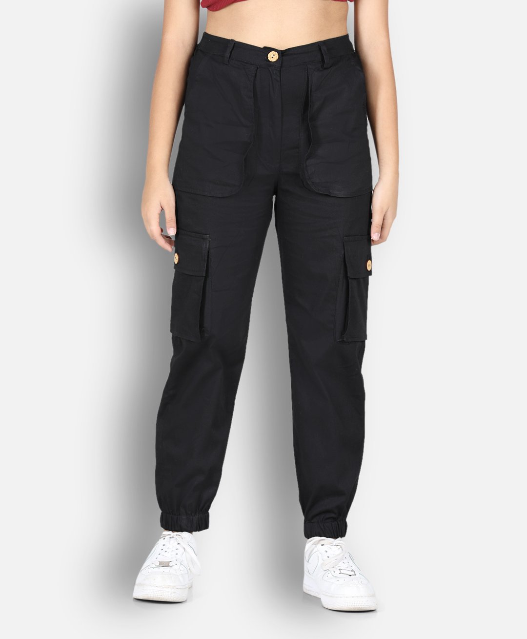 Cutiekins Solid Cargo Pant - Black-picture-26